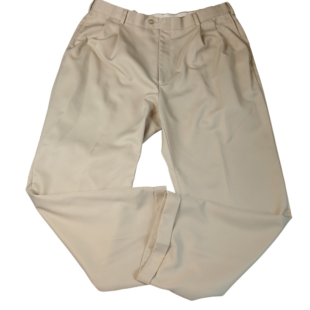 Jos. A. Bank Dress Pants Mens 38x29 Tan‎ Leadbetter Golf Pleated Cuffed Trousers